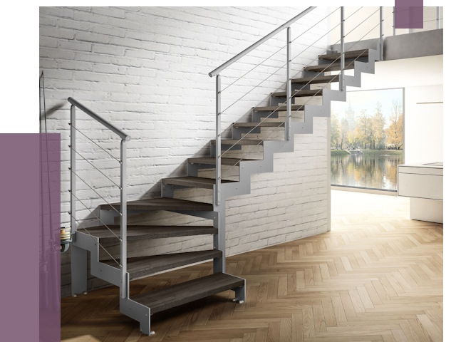 Г-образные лестницы под ключ в Апатитах от 37599 руб. | ПРОЛЁТ-Птт