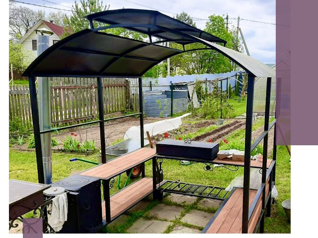 Навесы для барбекю в Апатитах: изготовление, монтаж и демонтаж