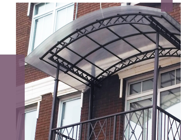 Козырьки над балконом в Апатитах от 8764 руб.  | ПРОЛЁТ-Птт