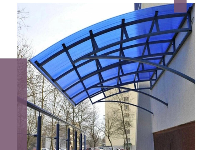 Козырьки из поликарбоната в Апатитах от 4356 руб. под ключ | ПРОЛЁТ-Птт