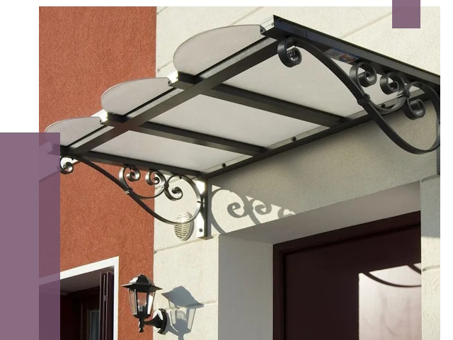 Односкатные козырьки в Апатитах от 8505 руб.  | ПРОЛЁТ-Птт