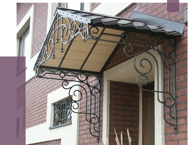 Двускатные козырьки в Апатитах под ключ от 12965 руб.