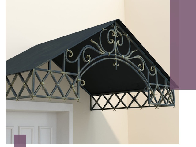 Двускатные металлические козырьки под ключ в Апатитах